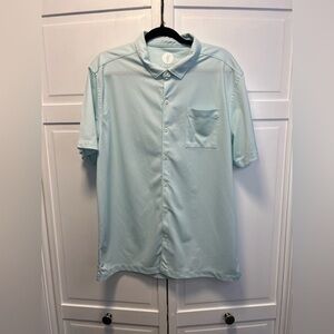 Toes On The Nose Short Sleeve Button Down Shirt Size Mens XL Color Green/White